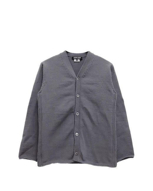 Comme des Garçons Gray Zip-Detail Button-Up Cardigan for men
