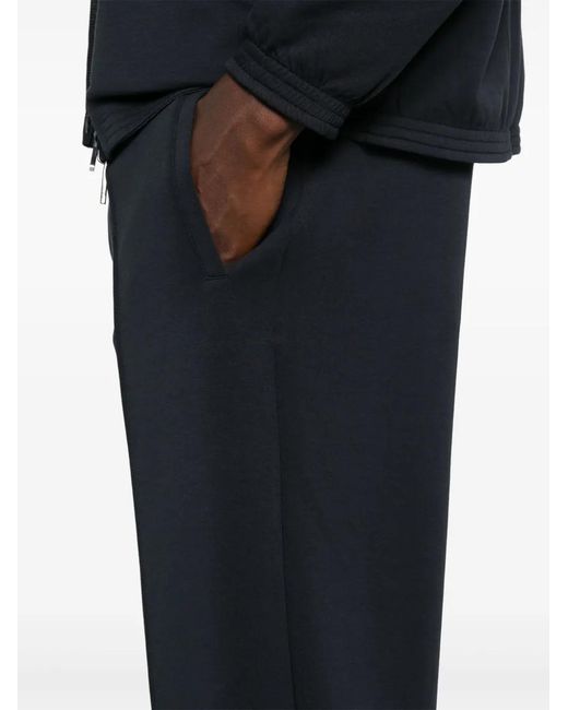 Emporio Armani Black Double-Jersey Creased Trousers for men
