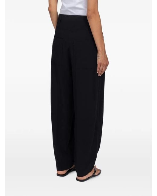 Totême Black Draped Balloon Trousers