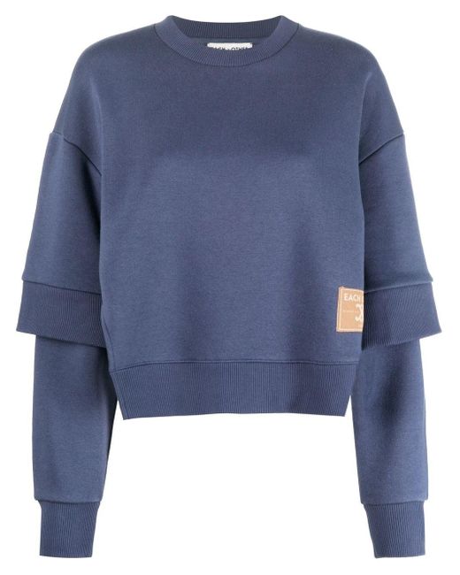 Each x Other Blue Deconstructed Layered Sweatshirt