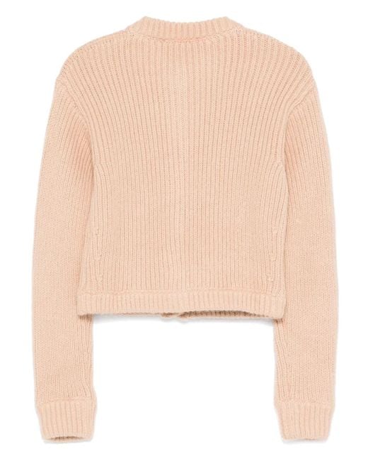 Area White Gemstone-Button Cardigan