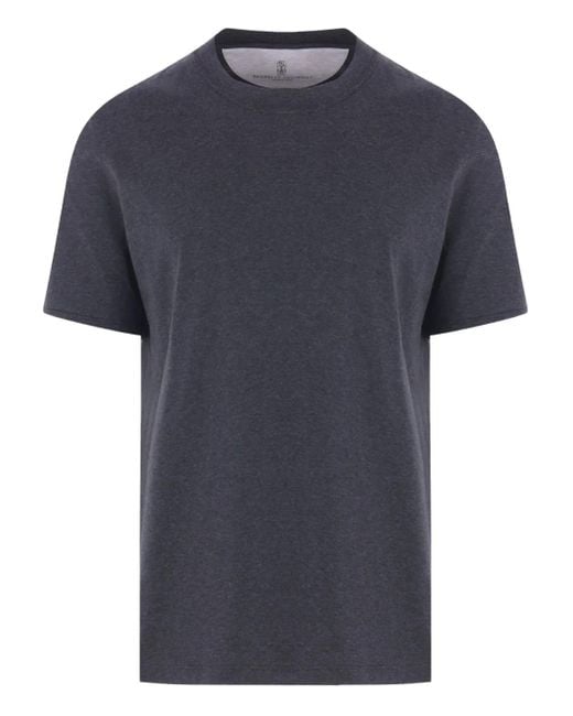 Camiseta con cuello redondo Brunello Cucinelli de hombre de color Blue