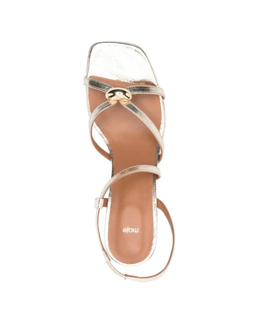 Maje White Metallic Multi-Strap Sandals