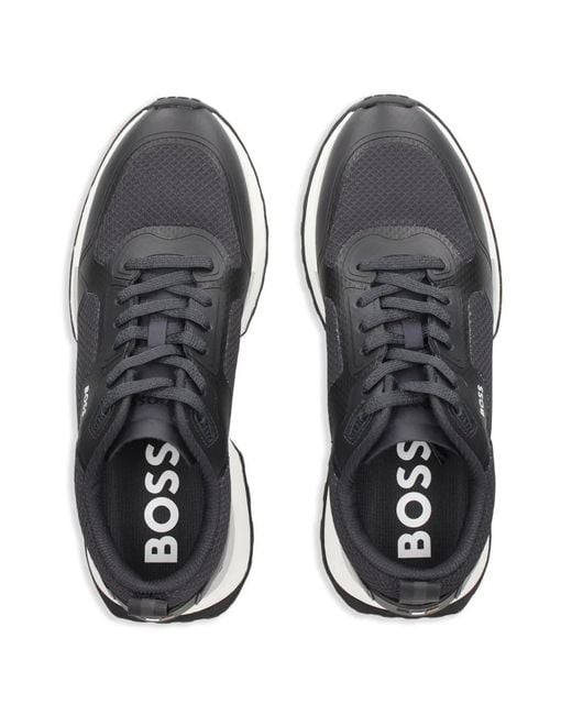 Boss Black Mesh-Detail Trainers for men
