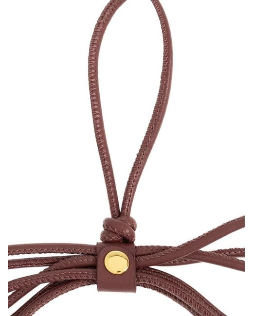Furla Red Poppy Bow-Detail Keychain