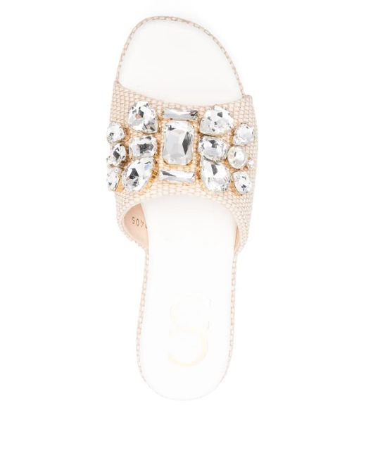 Casadei ビジュートリム サンダル White
