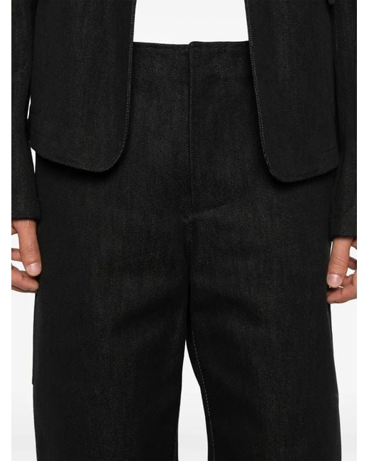 Rier Black Utility Gabardine Shorts for men