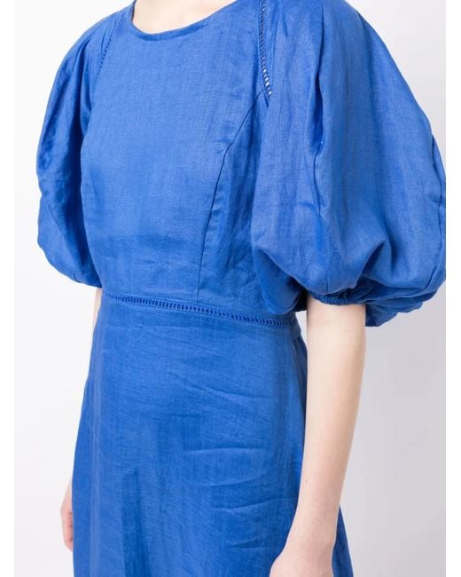 Faithfull The Brand Blue Valerina Linen Maxi Dress