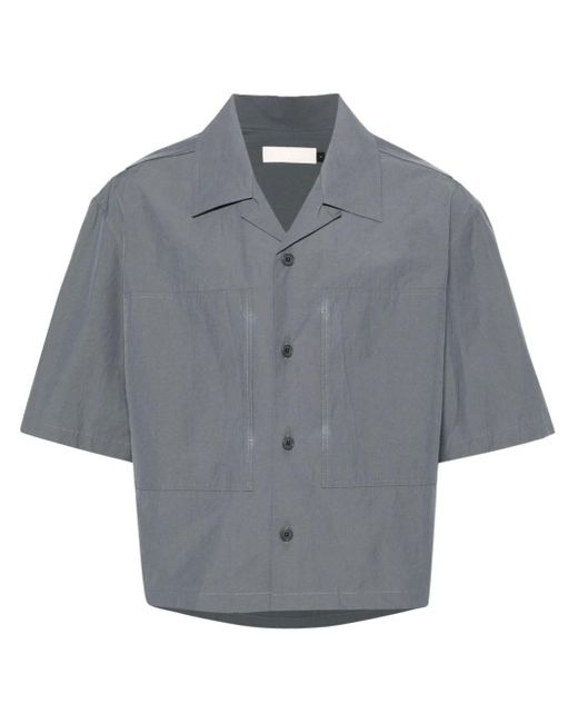 Amomento Gray Pocket Half Shirt for men
