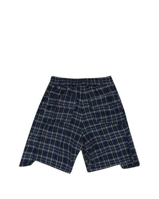 Rhude Blue Plaid Drawstring Shorts for men