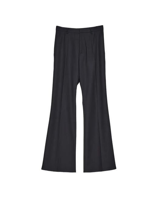 MASU Blue Pressed-Crease Flared Trousers for men