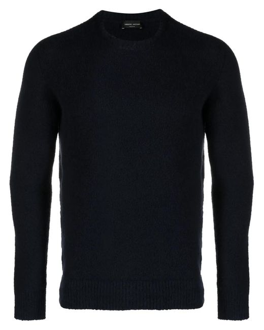 Roberto Collina Blue Crew-Neck Cotton-Blend Jumper for men