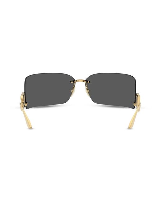 Dolce & Gabbana Gray Logo-Plaque Sunglasses
