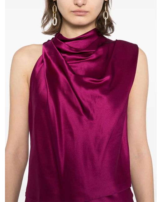 Michelle Mason Purple Open Back Top