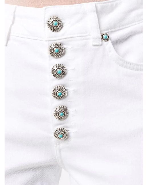 Dondup White Cropped Denim Jeans