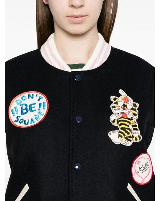 KENZO Black Bomberjacke Mit Logo-Patch