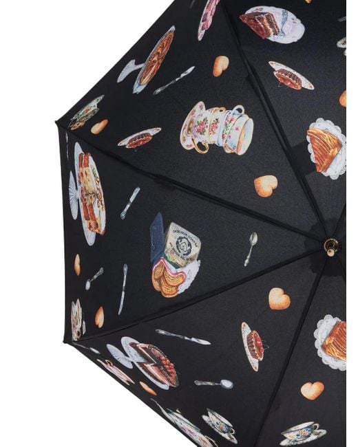 Moschino Black Print Umbrella