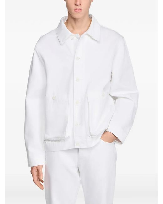 Sandro White Buttoned Denim Jacket for men