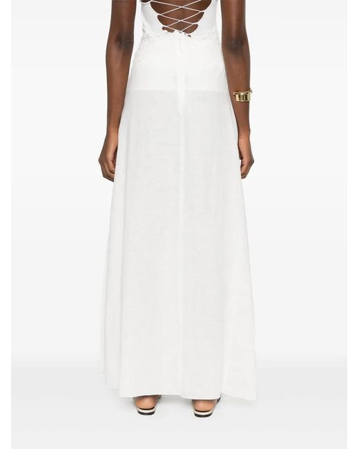 Ermanno Scervino White Broderie-Anglaise Long Skirt