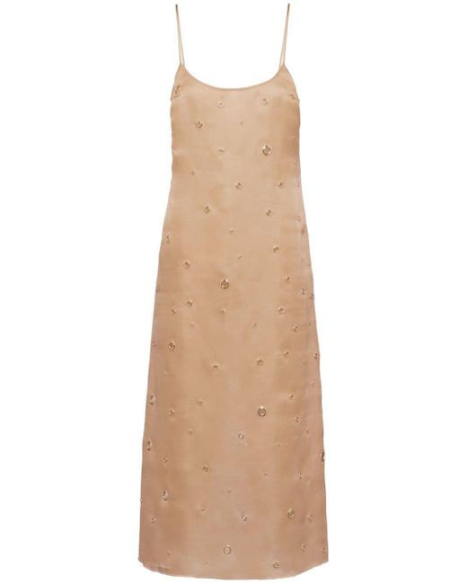 Prada Midi-jurk Met Ringlets in het Natural