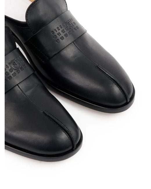 MM6 by Maison Margiela Leather Slip-On Mules in Black | Lyst