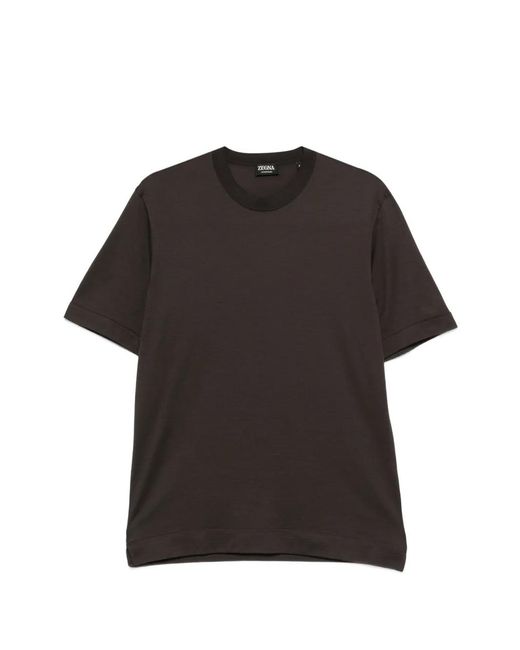 Zegna Black T-Shirt À Col Rond for men