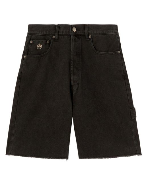 Ambush Black Raw-edge Denim Shorts for men