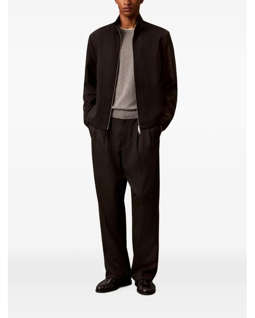 Calvin Klein Black Zip-Up High-Neck Jacket for men