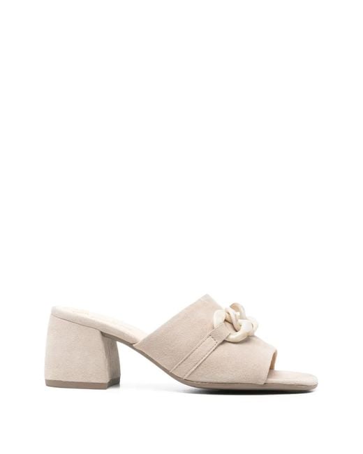 Gabor Natural Chain-Detail Mules
