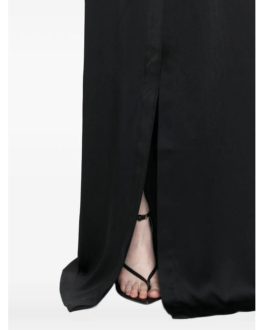 Tom Ford Black Robe Longue À Dos-Nu Ceinturée
