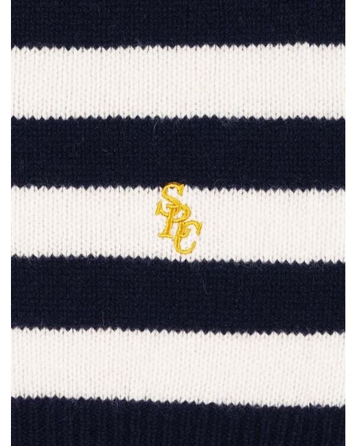 Sporty & Rich Blue Striped Wool Jumper