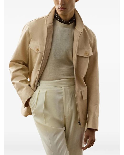 Ralph Lauren Natural Boulton Buttoned Sateen Jacket for men