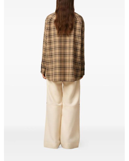 AMI Natural Lumberjack Checked Wool Shirt
