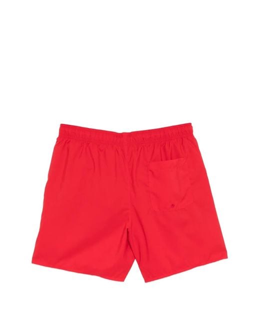 Lacoste Red Drawstring Swim Shorts for men