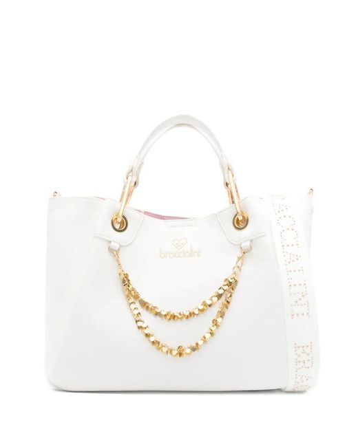 Braccialini White Sac Cabas Amy À Détail De Chaîne