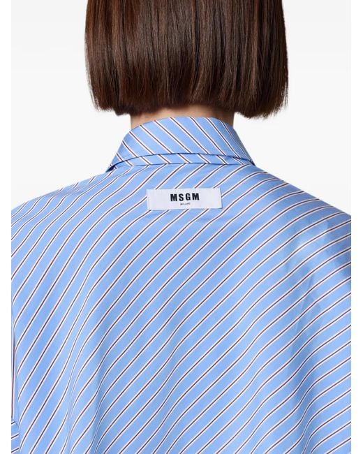 MSGM Gestreept Blouse in het Blue
