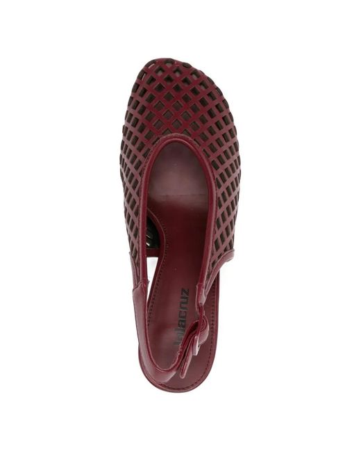 Lola Cruz Pink Bruna Lattice Leather Pumps
