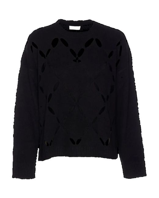 Liu Jo Black Cut-Out Crew-Neck Sweater