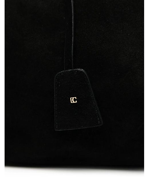 Low Classic Black Haricot Suede Shoulder Bag