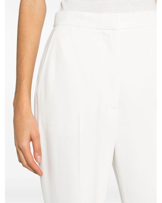 Alexander McQueen White High-waisted Trousers