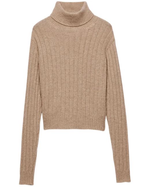 Prada Natural Re-Cashmere Turtleneck Sweater