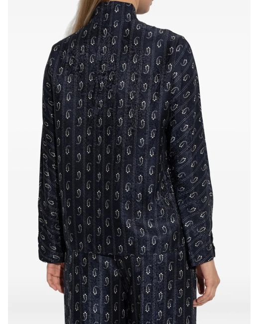 Tory Burch Blue Bluse mit Paisley-Print