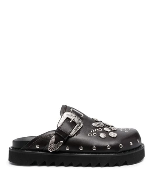 Slippers con apliques Toga Virilis de hombre de color Black