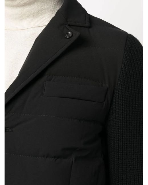 Moorer Black Button-Up Padded Down Jacket for men