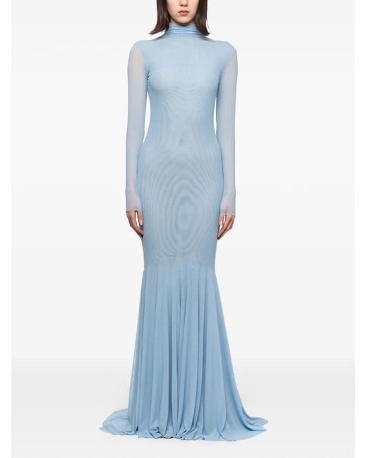 Atu Body Couture Blue High-Neck Maxi Dress