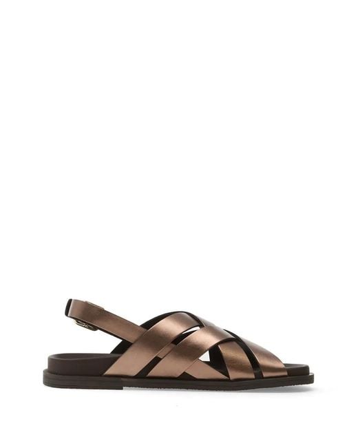 Geox Brown Adelash Crossover-Strap Sandals