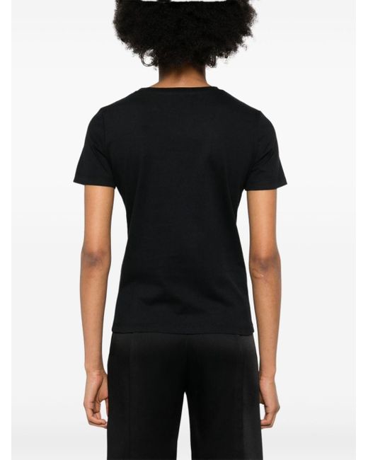 Elisabetta Franchi T-shirt Met Borduurwerk in het Black
