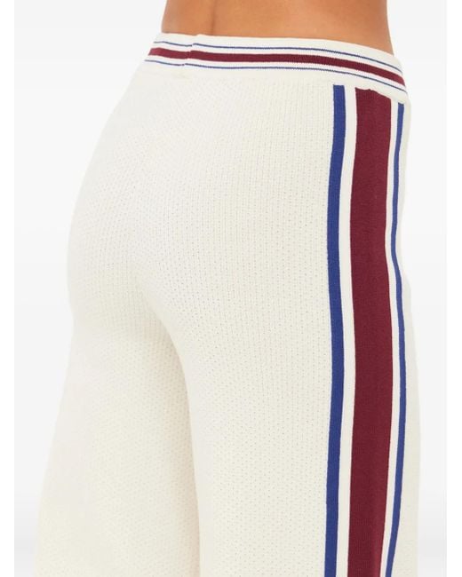 The Upside White Adesa Kansas Striped Knit Trousers