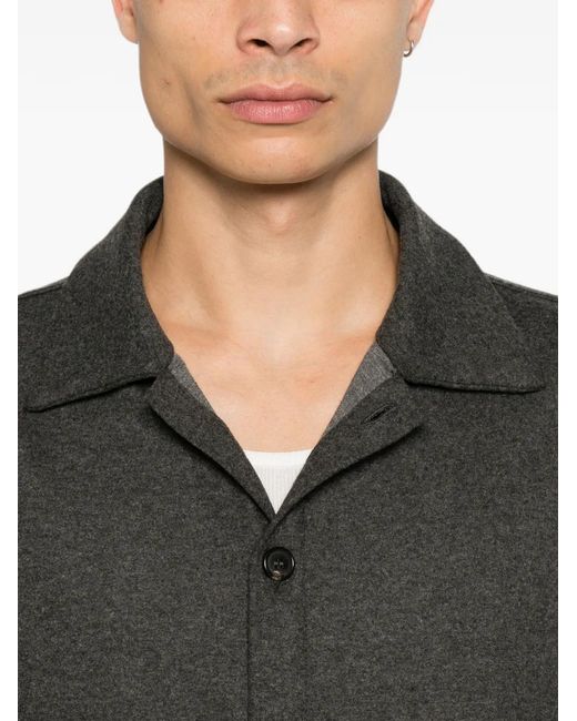 Dondup Gray Button-Up Shirt Jacket for men
