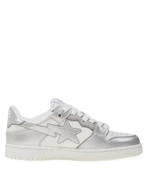 A Bathing Ape White Bape Sk8 Sta Sneakers